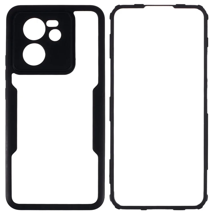 For Xiaomi 13T / 13T Pro / Redmi K60 Ultra Shockproof Case Built-in Screen Protector Phone Shell, Black
