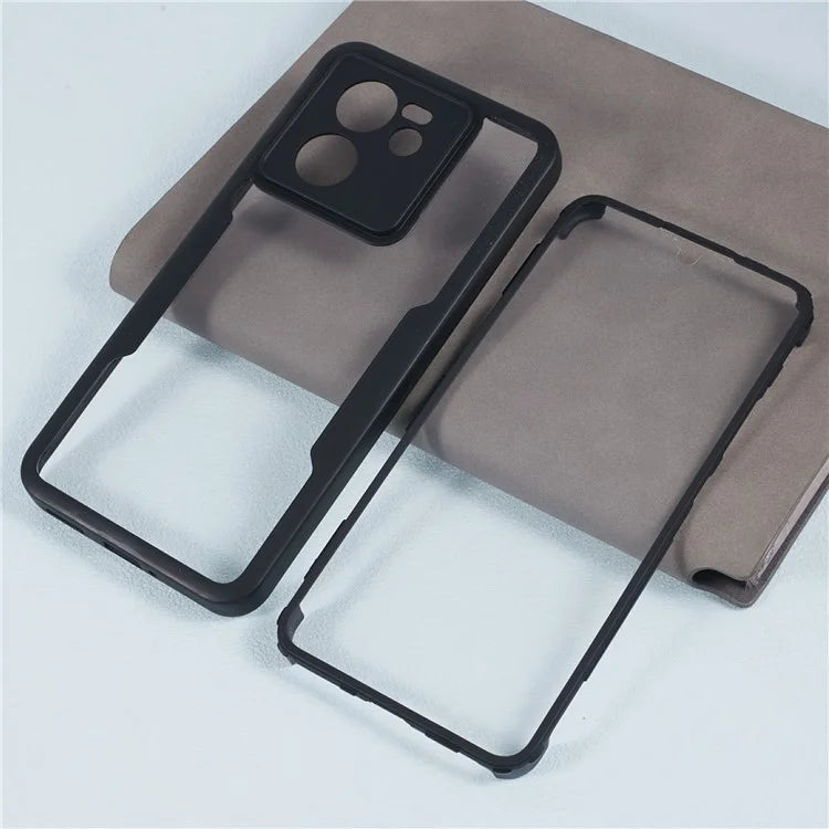 For Xiaomi 13T / 13T Pro / Redmi K60 Ultra Shockproof Case Built-in Screen Protector Phone Shell, Black