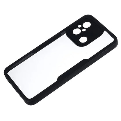 For Xiaomi Redmi 12C 4G Clear Phone Case Acrylic+TPU+PET Screen Protector Full Protection Cover