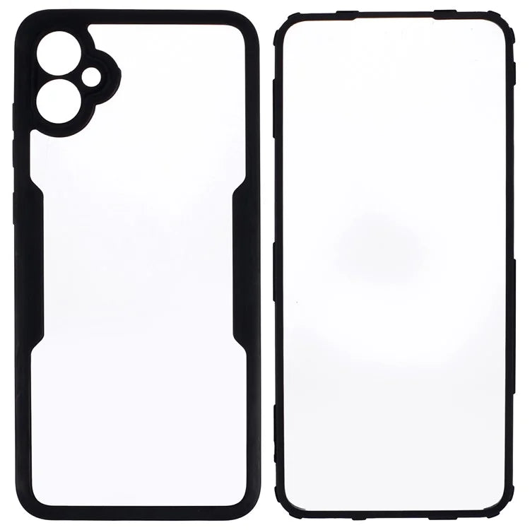 For Samsung Galaxy A05 4G Protective Case Acrylic+TPU Clear Phone Cover with PET Screen Protector