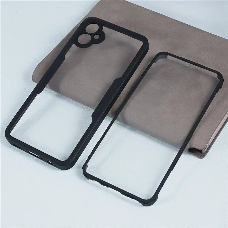 For Samsung Galaxy A05 4G Protective Case Acrylic+TPU Clear Phone Cover with PET Screen Protector