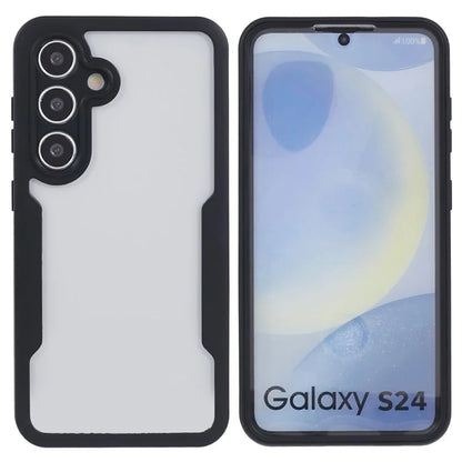 For Samsung Galaxy S24 Case Acrylic+TPU Clear Phone Cover with PET Screen Protector
