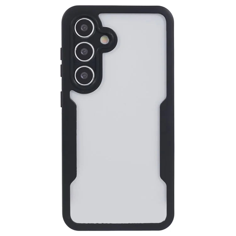 For Samsung Galaxy S24 Case Acrylic+TPU Clear Phone Cover with PET Screen Protector