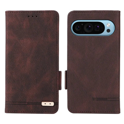 For Google Pixel 9 Shockproof Case Wallet Hardware Decor PU Leather Phone Cover