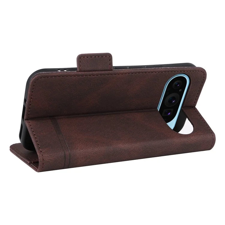 For Google Pixel 9 Shockproof Case Wallet Hardware Decor PU Leather Phone Cover