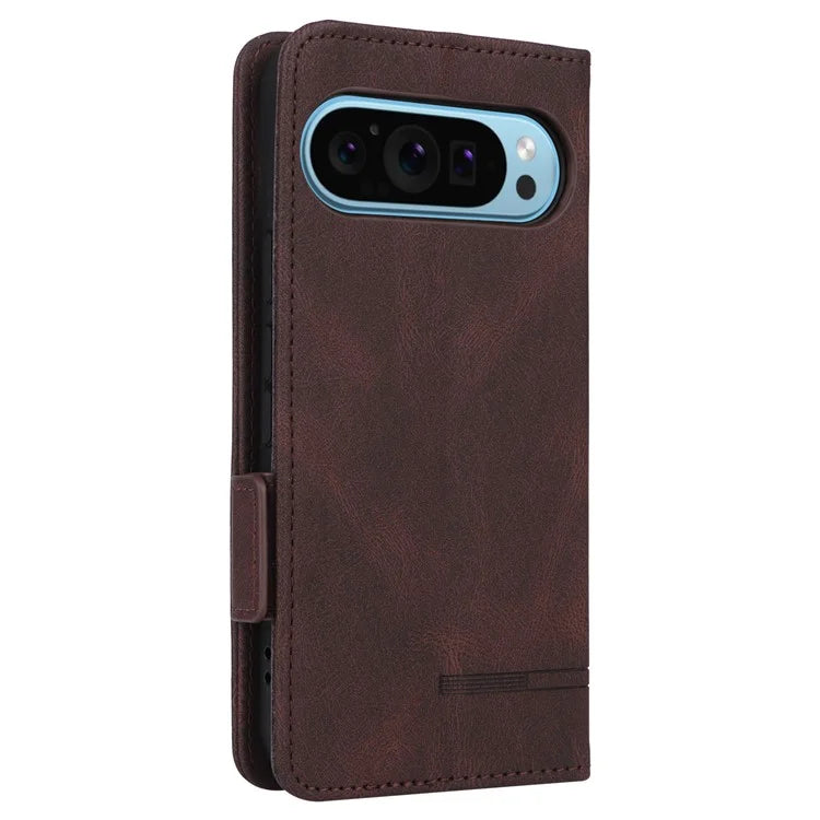 For Google Pixel 9 Shockproof Case Wallet Hardware Decor PU Leather Phone Cover