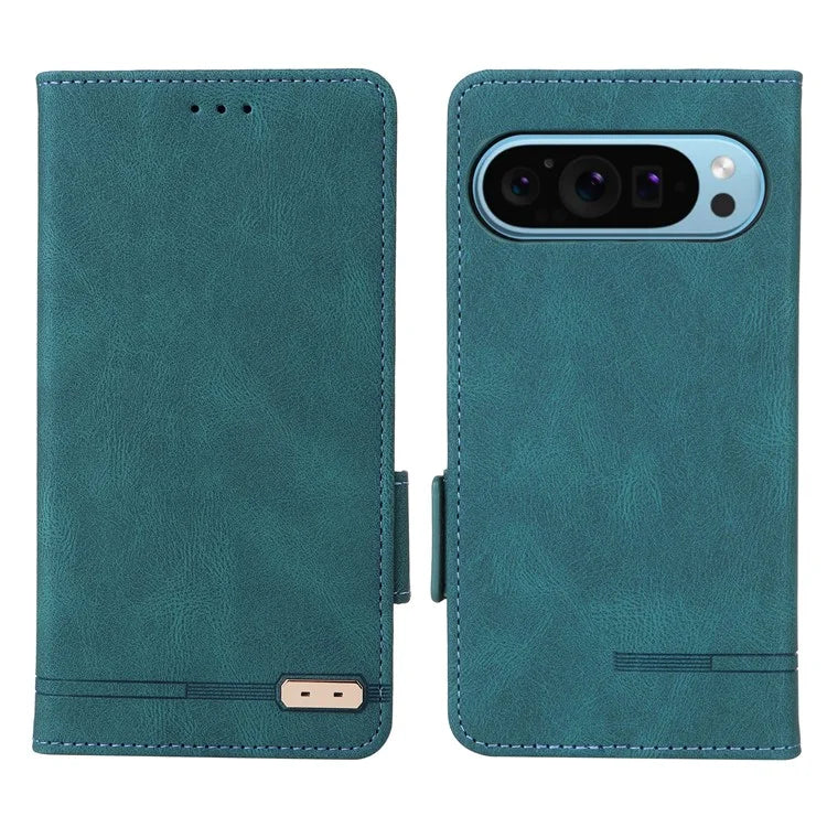 For Google Pixel 9 Shockproof Case Wallet Hardware Decor PU Leather Phone Cover