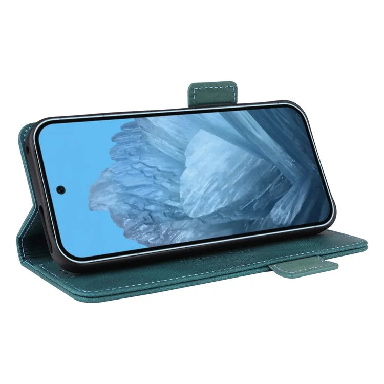 For Google Pixel 9 Shockproof Case Wallet Hardware Decor PU Leather Phone Cover