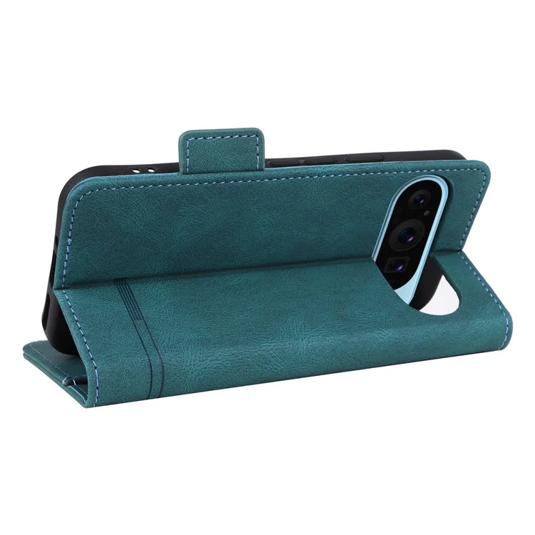 For Google Pixel 9 Shockproof Case Wallet Hardware Decor PU Leather Phone Cover