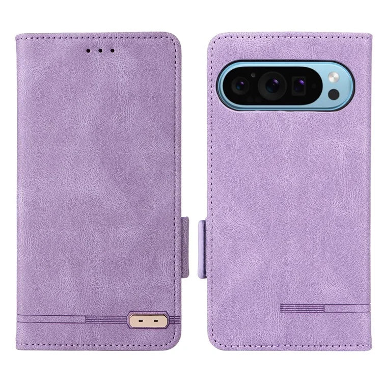 For Google Pixel 9 Shockproof Case Wallet Hardware Decor PU Leather Phone Cover