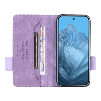 For Google Pixel 9 Shockproof Case Wallet Hardware Decor PU Leather Phone Cover