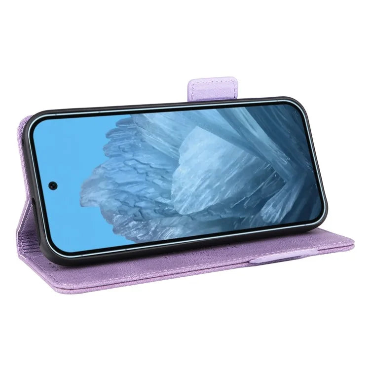 For Google Pixel 9 Shockproof Case Wallet Hardware Decor PU Leather Phone Cover