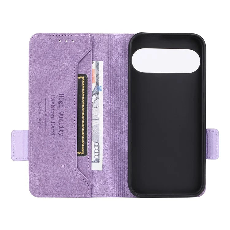 For Google Pixel 9 Shockproof Case Wallet Hardware Decor PU Leather Phone Cover