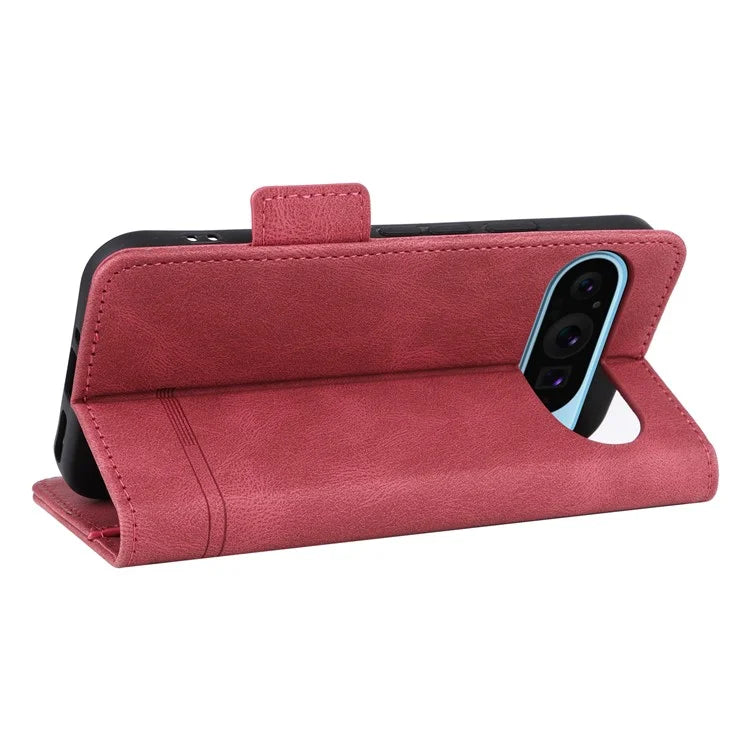 For Google Pixel 9 Shockproof Case Wallet Hardware Decor PU Leather Phone Cover