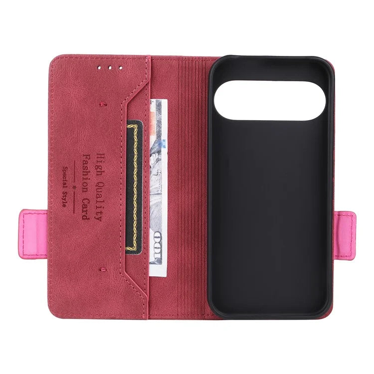 For Google Pixel 9 Shockproof Case Wallet Hardware Decor PU Leather Phone Cover