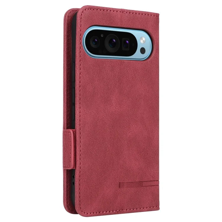 For Google Pixel 9 Shockproof Case Wallet Hardware Decor PU Leather Phone Cover