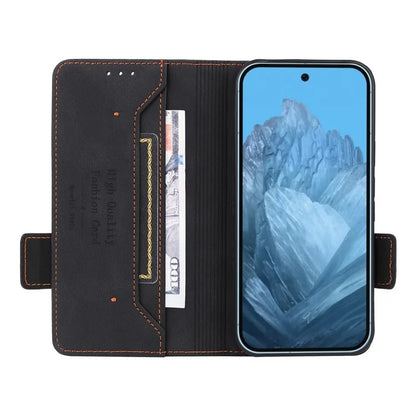For Google Pixel 9 Shockproof Case Wallet Hardware Decor PU Leather Phone Cover