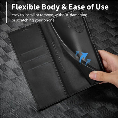 LC.IMEEKE For Xiaomi Redmi 13C 4G / Poco C65 4G Wallet Case PU Leather Carbon Fiber Texture Phone Cover