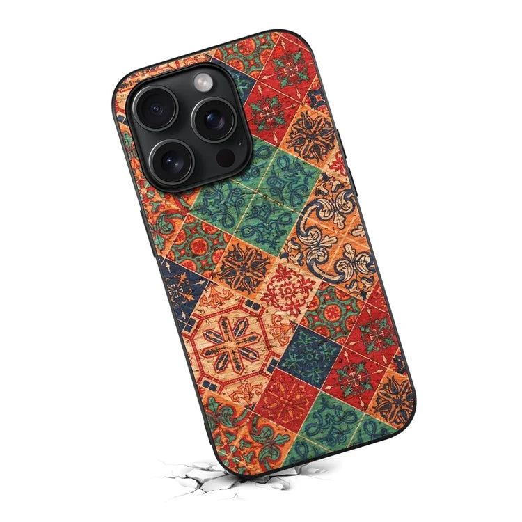 For iPhone 14 Pro Max Case Flower Pattern TPU+Hard PC+Leather Phone Cover