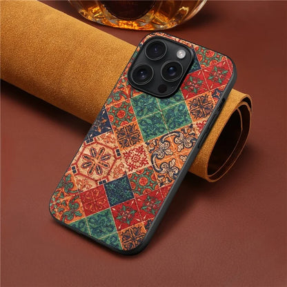 For iPhone 14 Pro Max Case Flower Pattern TPU+Hard PC+Leather Phone Cover