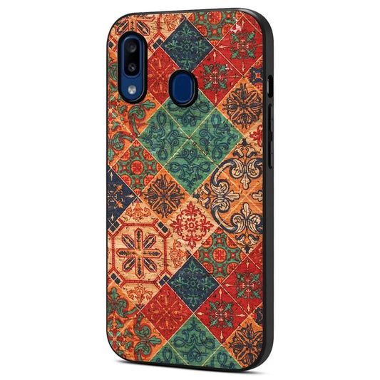 For Samsung Galaxy A20 / A30 Case PU Leather Back Phone Shell with Floral Pattern