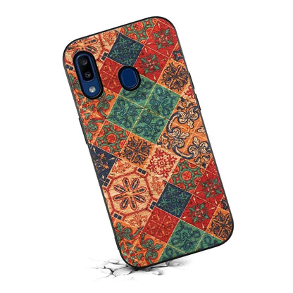 For Samsung Galaxy A20 / A30 Case PU Leather Back Phone Shell with Floral Pattern