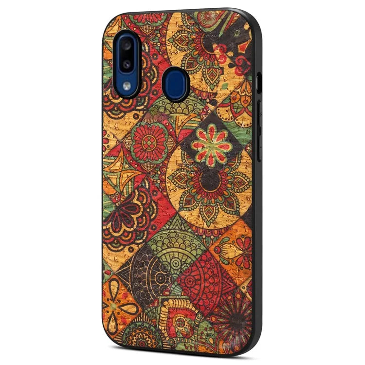 For Samsung Galaxy A20 / A30 Case PU Leather Back Phone Shell with Floral Pattern