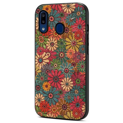 For Samsung Galaxy A20 / A30 Case PU Leather Back Phone Shell with Floral Pattern