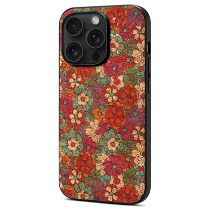 For iPhone 13 Pro 6.1 inch Cell Phone Cases PU Leather Flower Pattern Drop-proof Cover