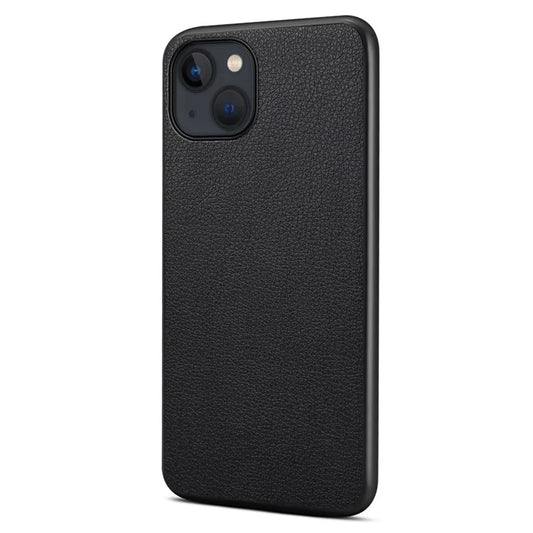 For iPhone 13 Case PU Leather Calf Texture Cell Phone Back Cover