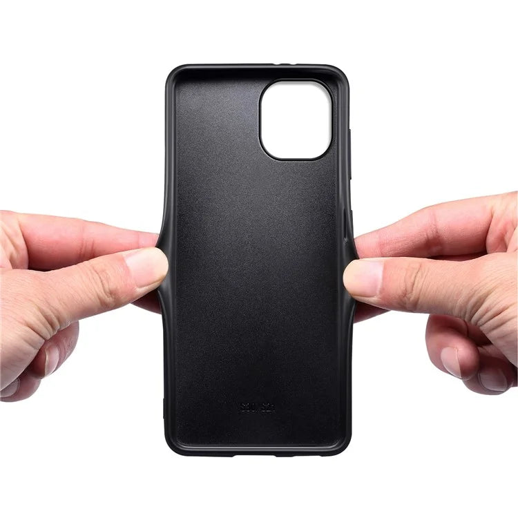 For iPhone 13 Case PU Leather Calf Texture Cell Phone Back Cover