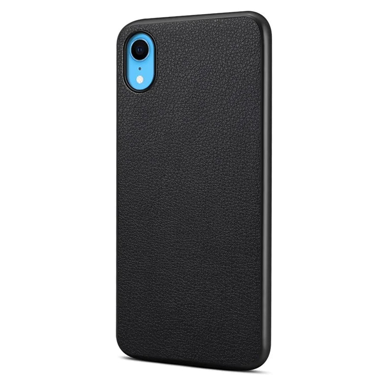 For iPhone XR Case Calf Texture PU Leather Cell Phone Back Cover