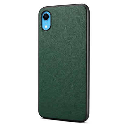 For iPhone XR Case Calf Texture PU Leather Cell Phone Back Cover