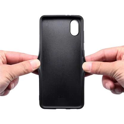 For iPhone XR Case Calf Texture PU Leather Cell Phone Back Cover
