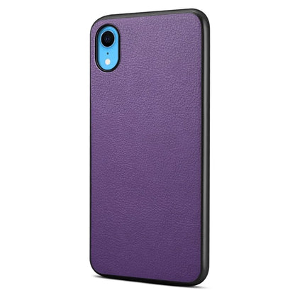 For iPhone XR Case Calf Texture PU Leather Cell Phone Back Cover