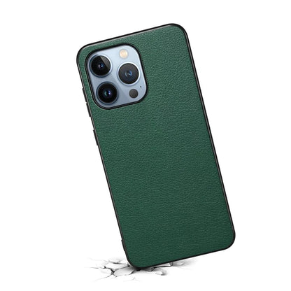 For iPhone 13 Pro Shockproof Case PU Leather Calf Texture Cell Phone Back Cover
