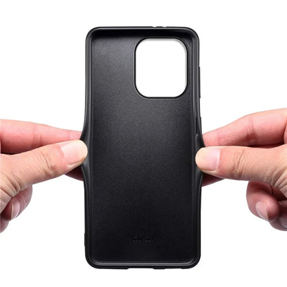For iPhone 13 Pro Shockproof Case PU Leather Calf Texture Cell Phone Back Cover