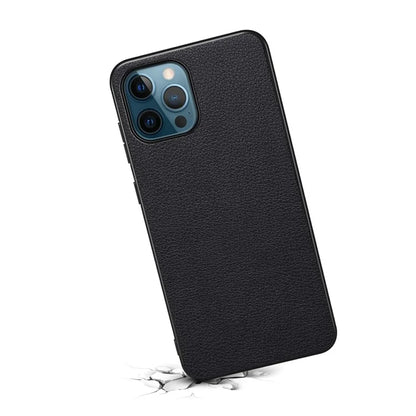 For iPhone 12 Pro Max Case PU Leather+PC+TPU Phone Cover Calf Texture