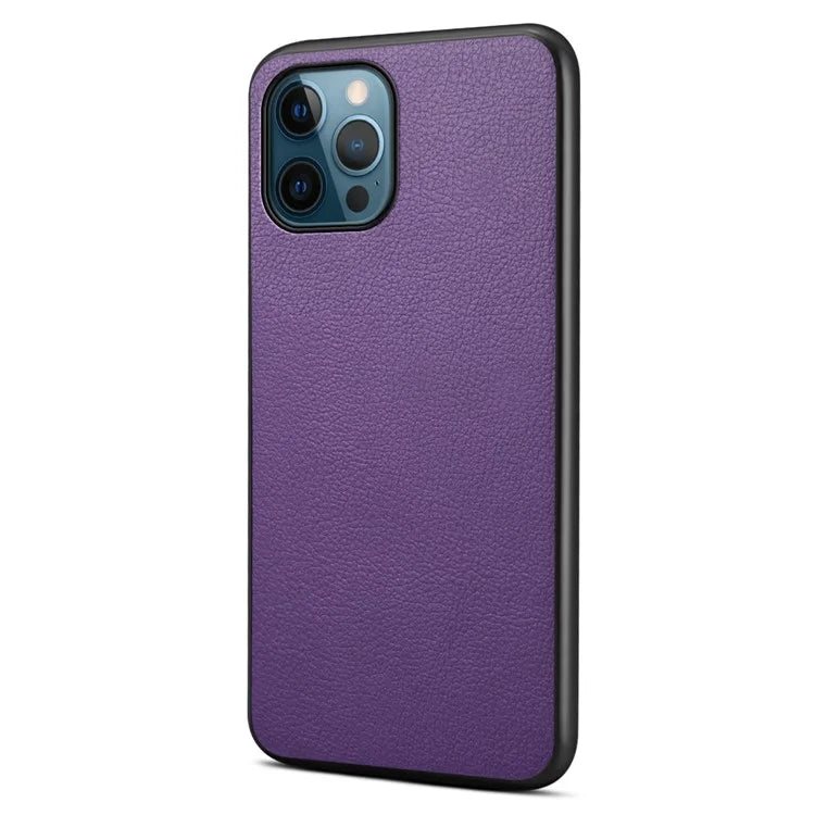 For iPhone 12 Pro Max Case PU Leather+PC+TPU Phone Cover Calf Texture
