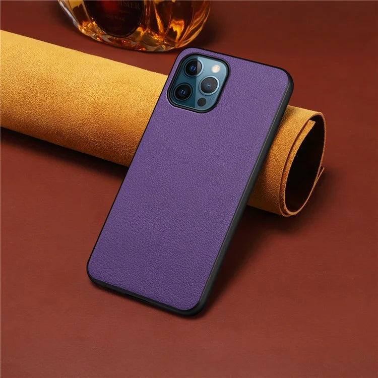 For iPhone 12 Pro Max Case PU Leather+PC+TPU Phone Cover Calf Texture