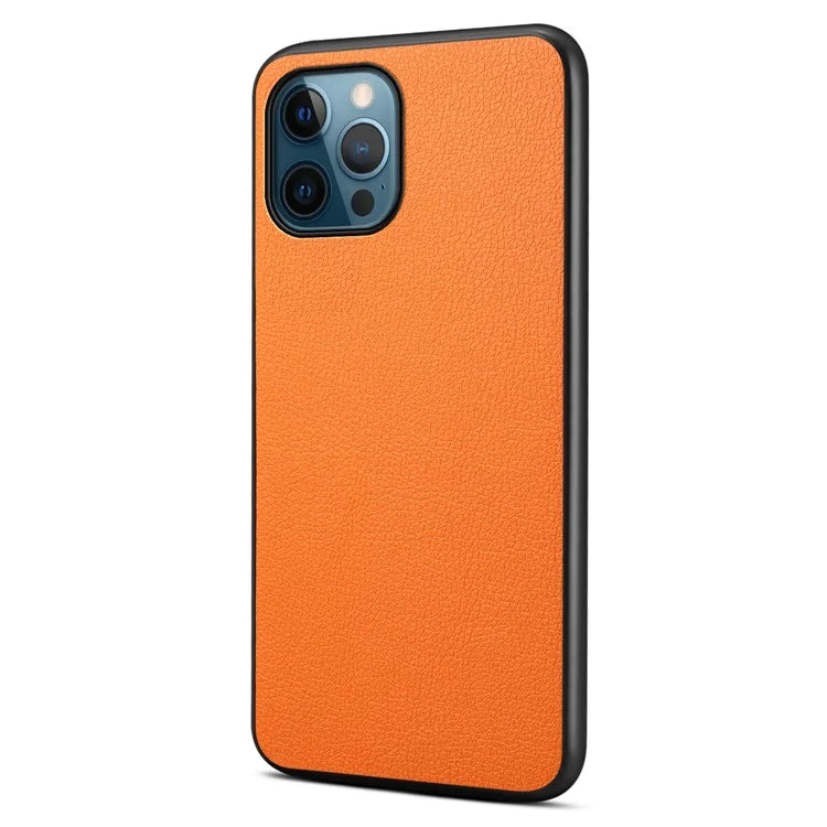 For iPhone 12 Pro Max Case PU Leather+PC+TPU Phone Cover Calf Texture