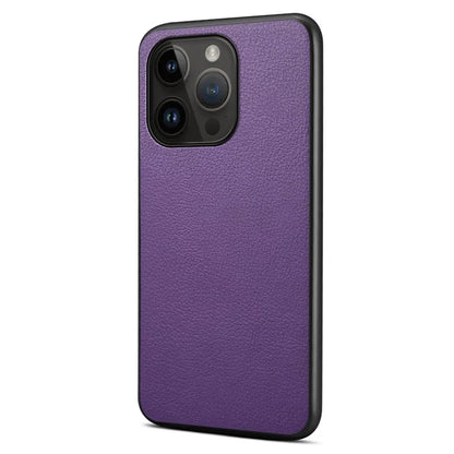 For iPhone 14 Pro Max Case Calf Texture PU+TPU+PC Phone Back Cover