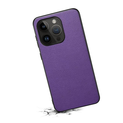 For iPhone 14 Pro Max Case Calf Texture PU+TPU+PC Phone Back Cover