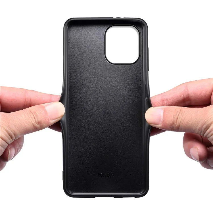 For iPhone 15 Plus Case Calf Texture PU Leather Covered Cell Phone Case