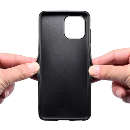 For iPhone 15 Plus Case Calf Texture PU Leather Covered Cell Phone Case