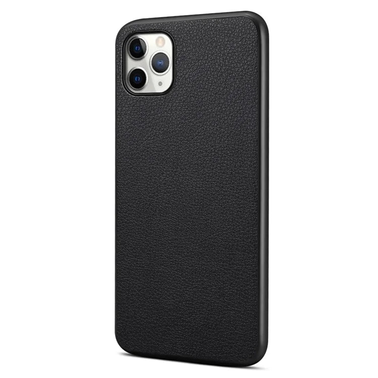 For iPhone 11 Pro Max Case Calf Texture PU Leather+PC+TPU Phone Cover