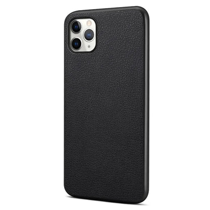 For iPhone 11 Pro Max Case Calf Texture PU Leather+PC+TPU Phone Cover