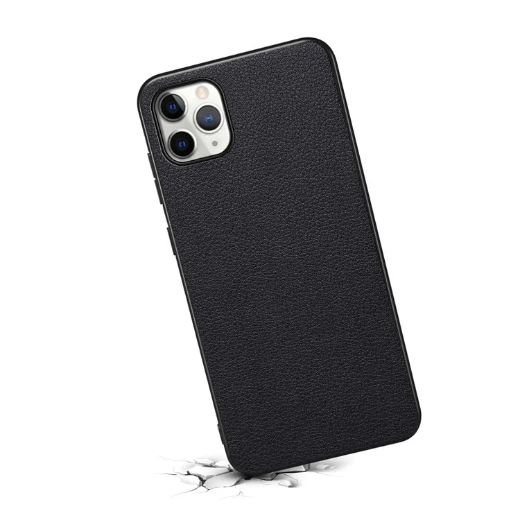 For iPhone 11 Pro Max Case Calf Texture PU Leather+PC+TPU Phone Cover
