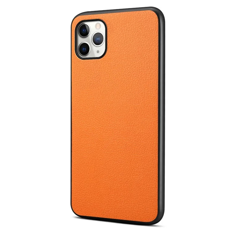 For iPhone 11 Pro Max Case Calf Texture PU Leather+PC+TPU Phone Cover