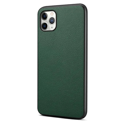For iPhone 11 Pro Max Case Calf Texture PU Leather+PC+TPU Phone Cover